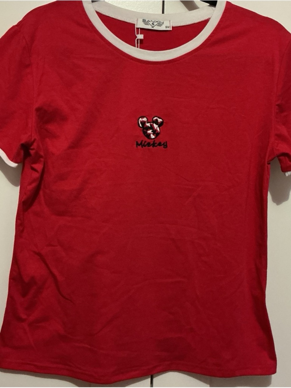 Mickey Red Ringer Tank Top with White Trim